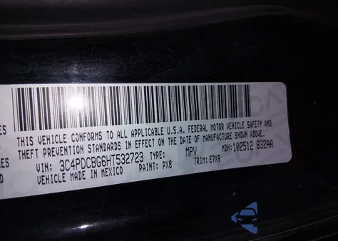 2017 Dodge Journey Sxt z USA, uszkodzony, nr VIN 3C4PDCBG6HT532723